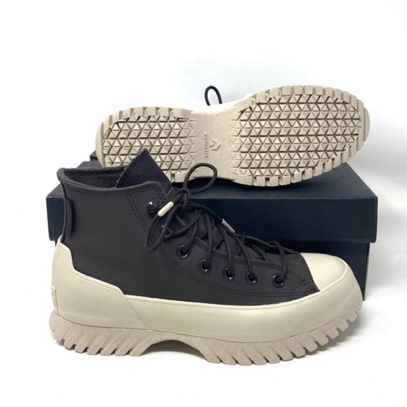 Converse Chuck Taylor Lugged 2.0 High Top Women's Brown Leather Sneakers A00911C - Picture 9 of 10